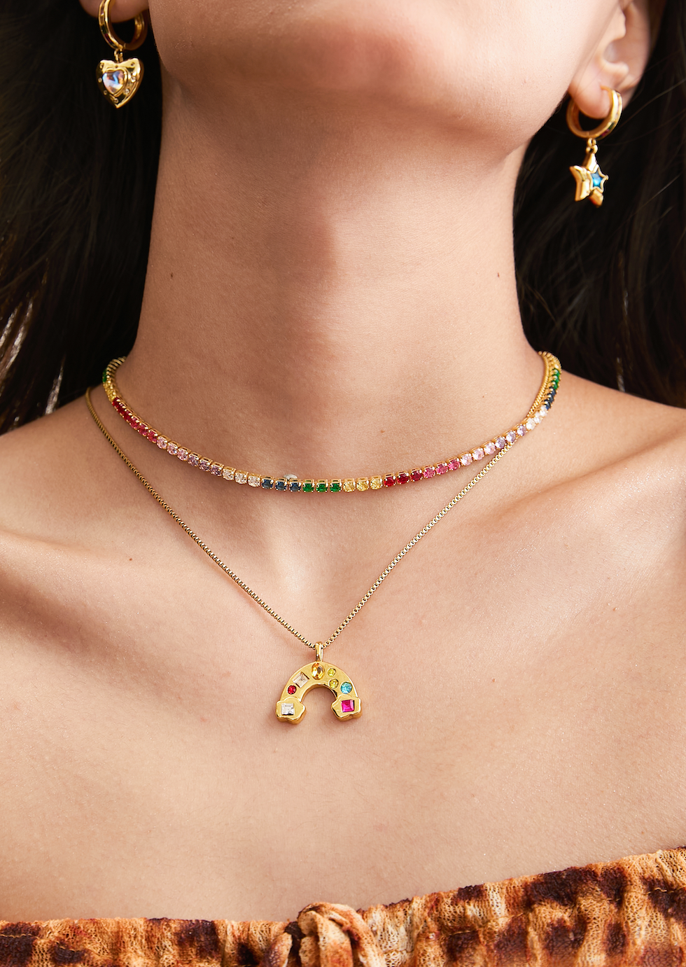 Arcus Regenbogen Bunte Halskette