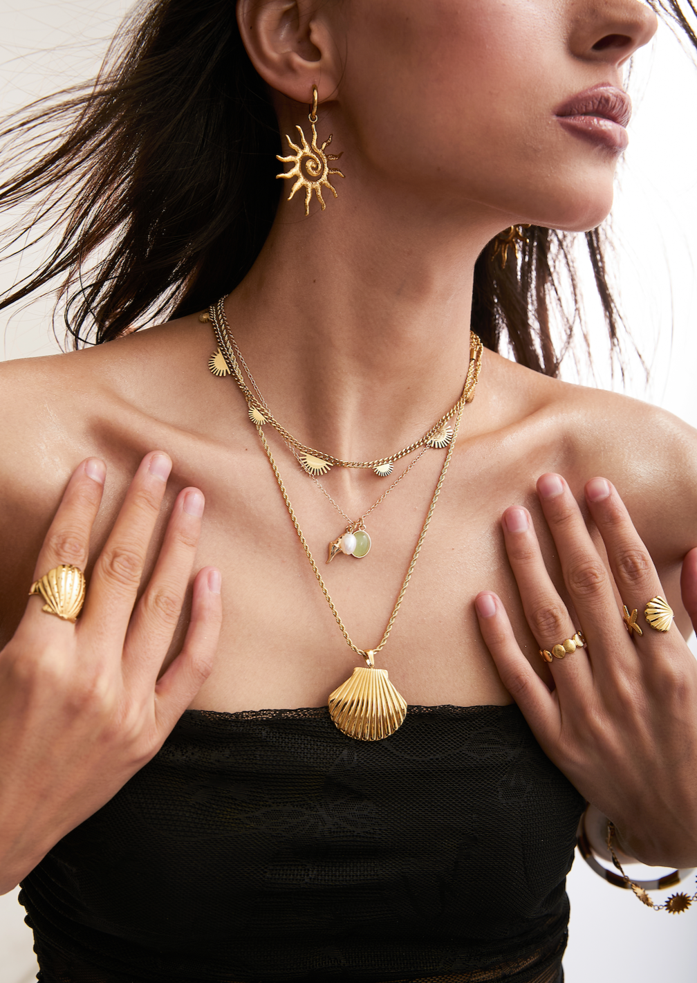 Sid Riesige goldene Muschelkette