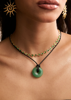 Charm-Kordel-Halskette – Glück (Jade)