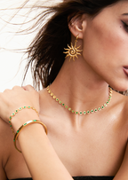 Regina Grünes goldenes Lagenarmband