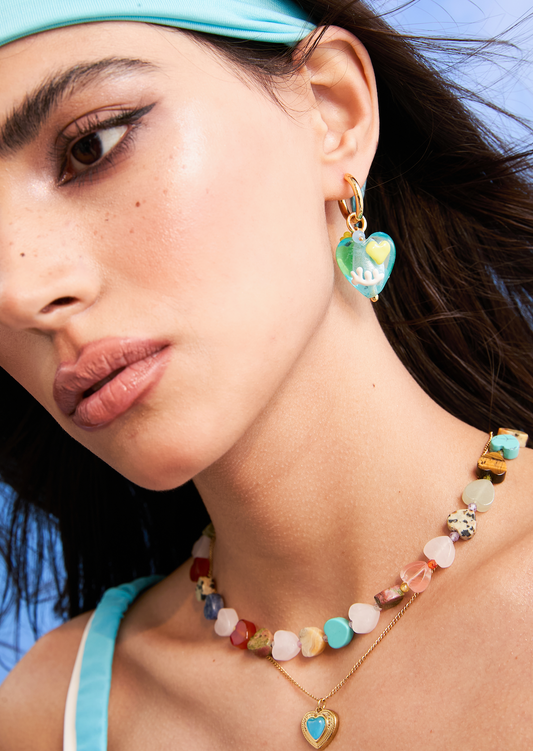 Raquel Crystal Love Ohrringe in Blau
