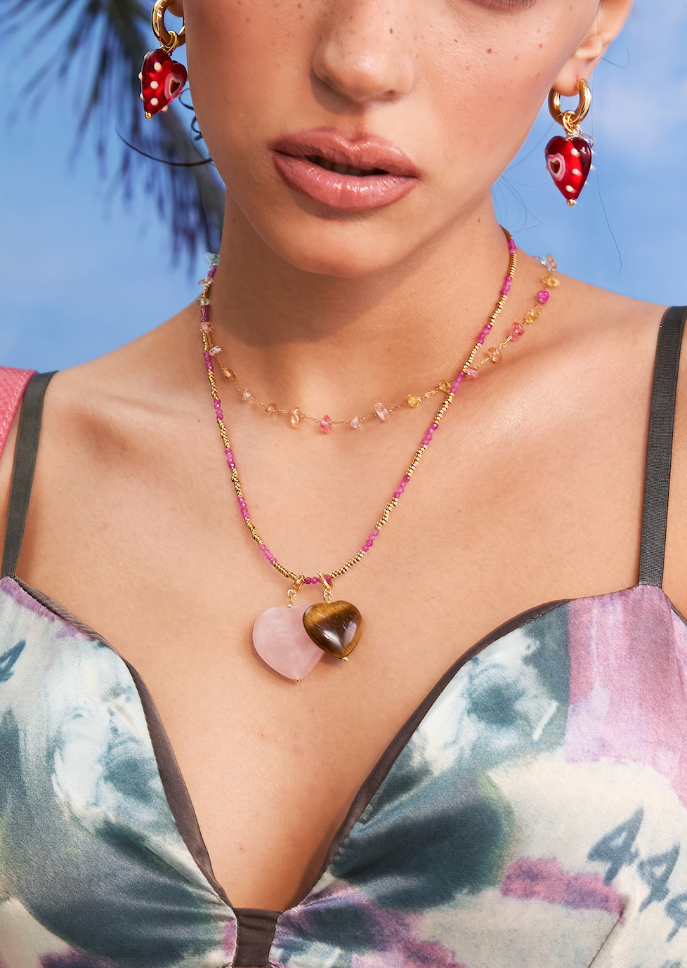 Raquel Crystal Love Ohrringe in Rot