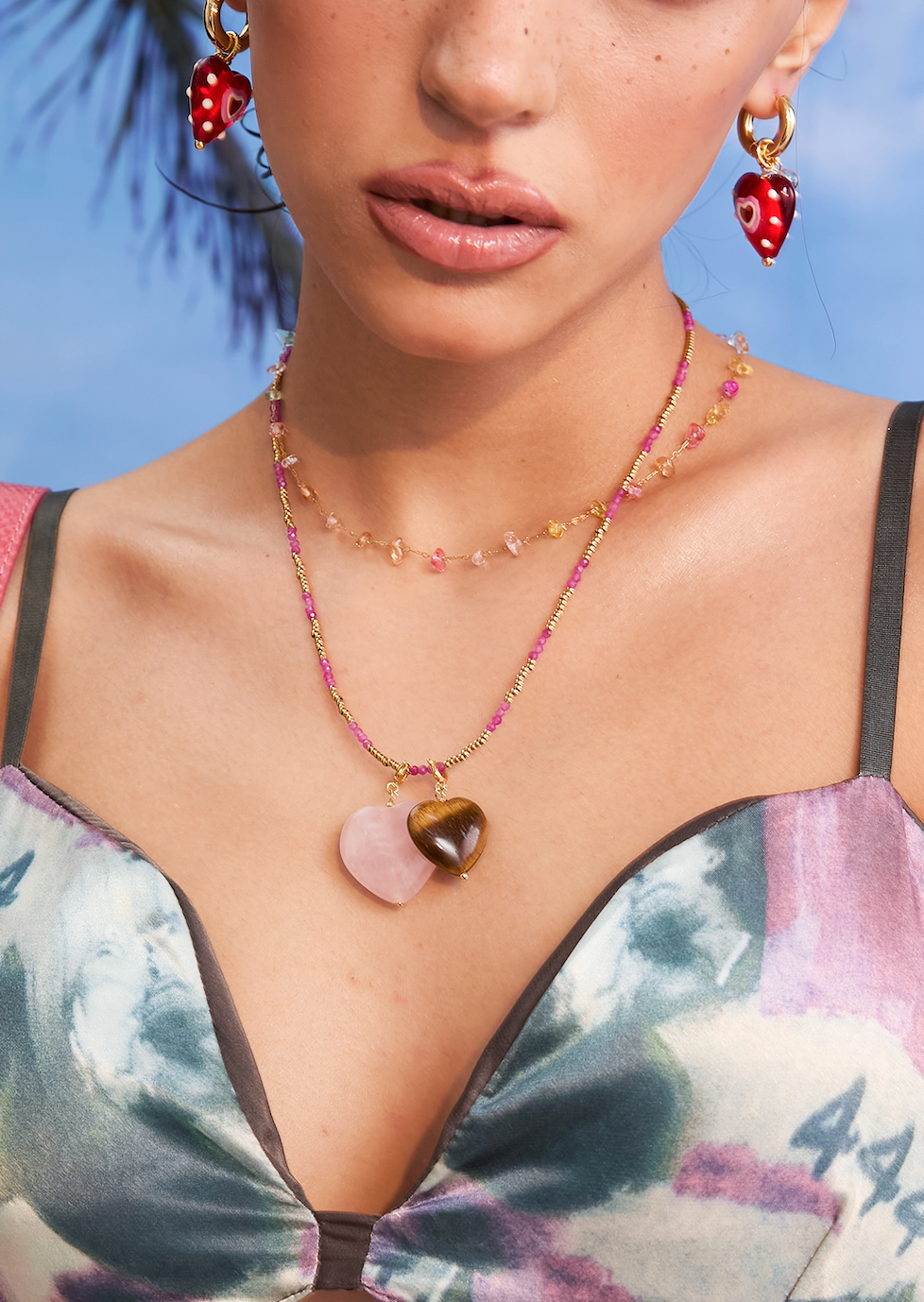 Calli Crystal Bunte Steine ​​Sommer Halskette