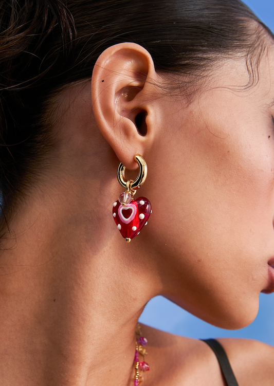 Raquel Crystal Love Ohrringe in Rot