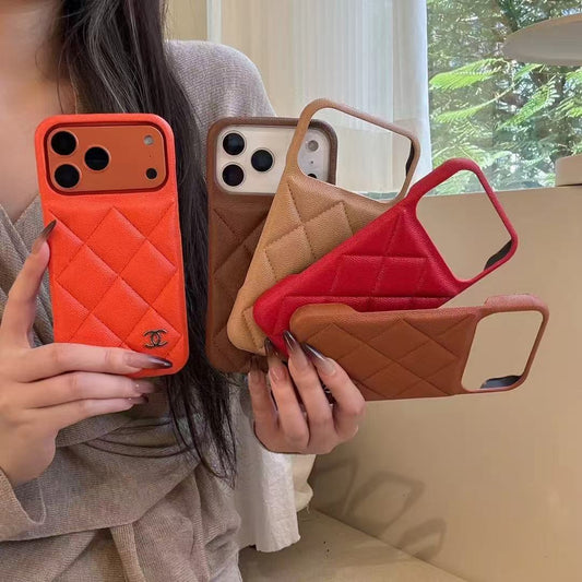 Stylish Leather Design Phone Case For iPhone