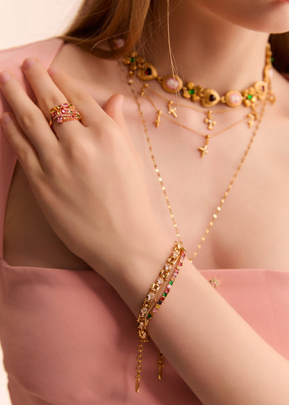 Amelie Glitzerndes Goldenes Armband - II