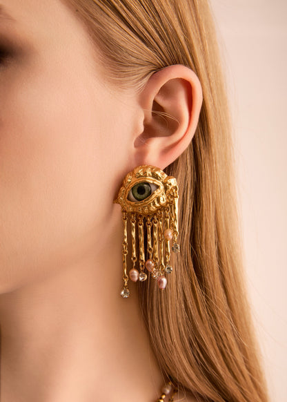 Crying Out Pearls Golden Eyes Ohrringe