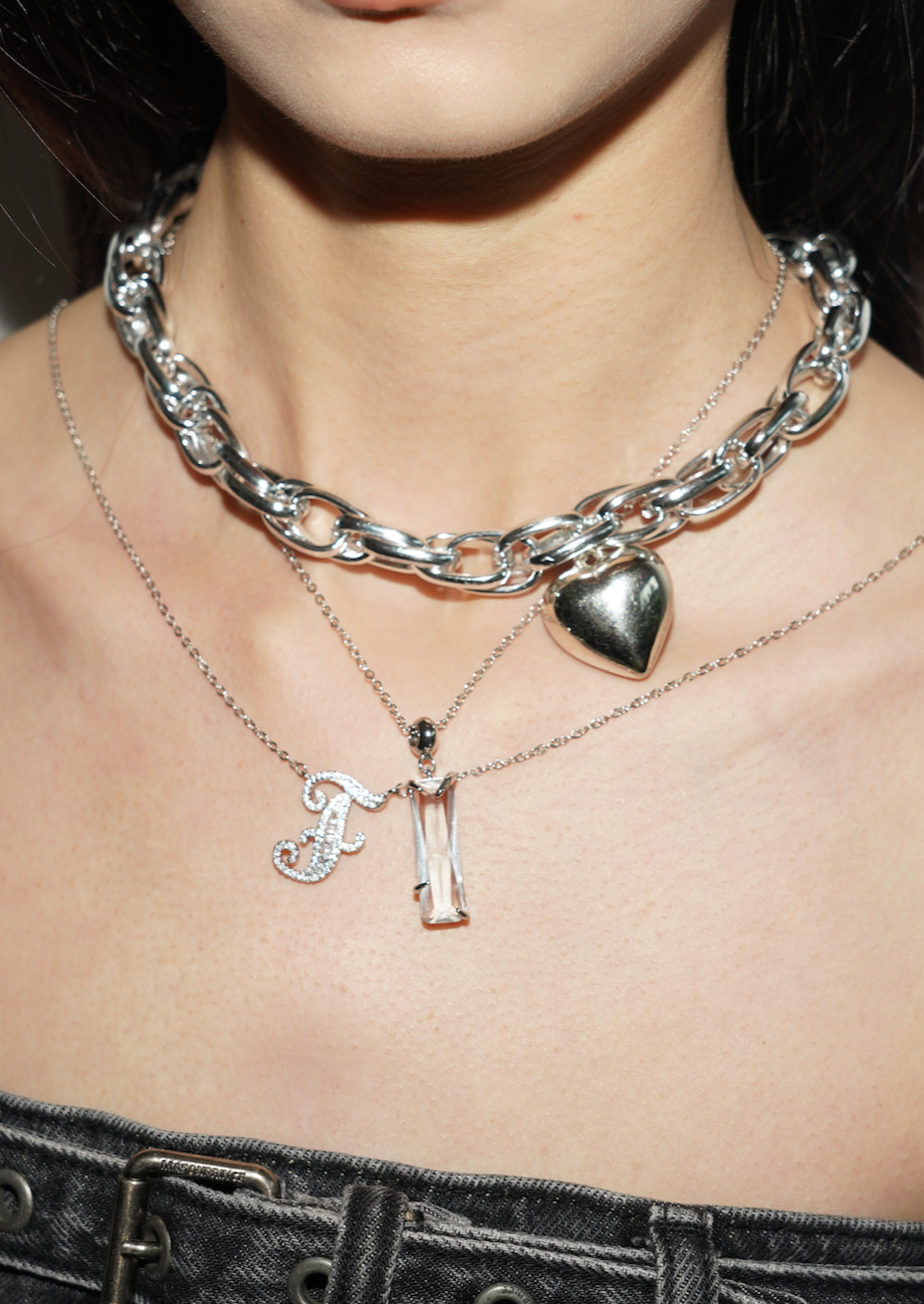 Collana in argento con pietra di cristallo Taki