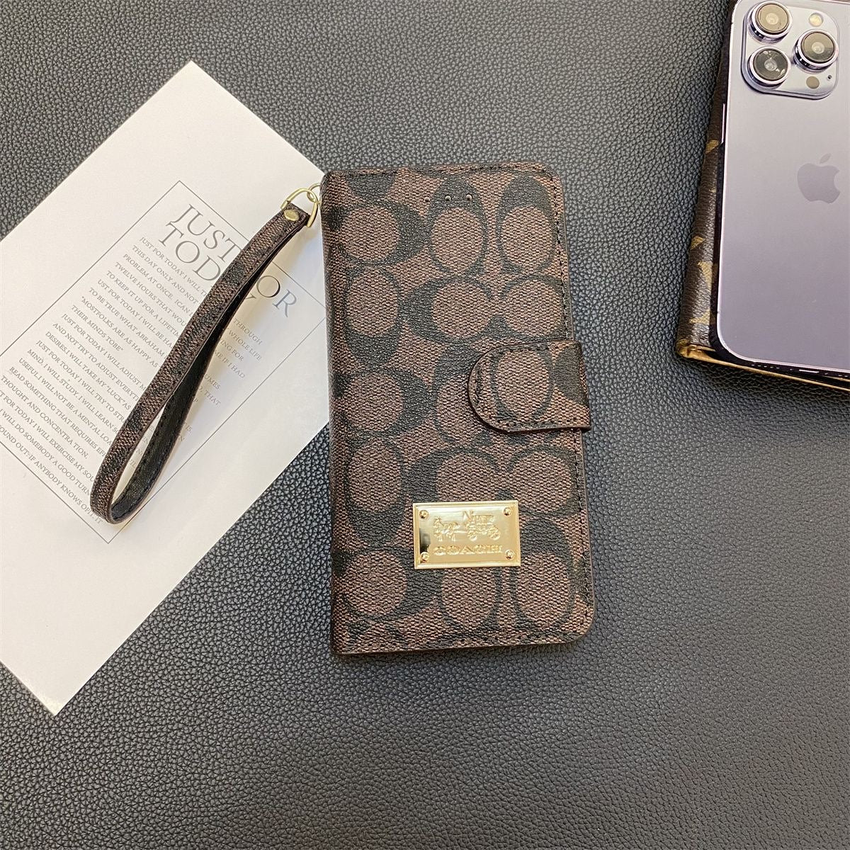 Fresh Letters Classic Leather Phone Case