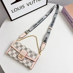 Letter Holster Scarf Chain Wallet Case For iPhone