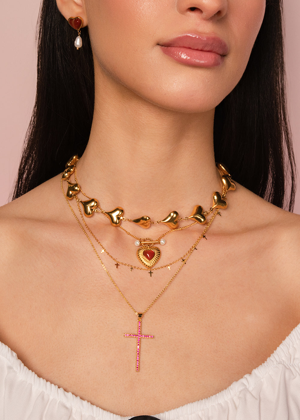 Emily Karneol Perle Sommerliebe Goldene Halskette