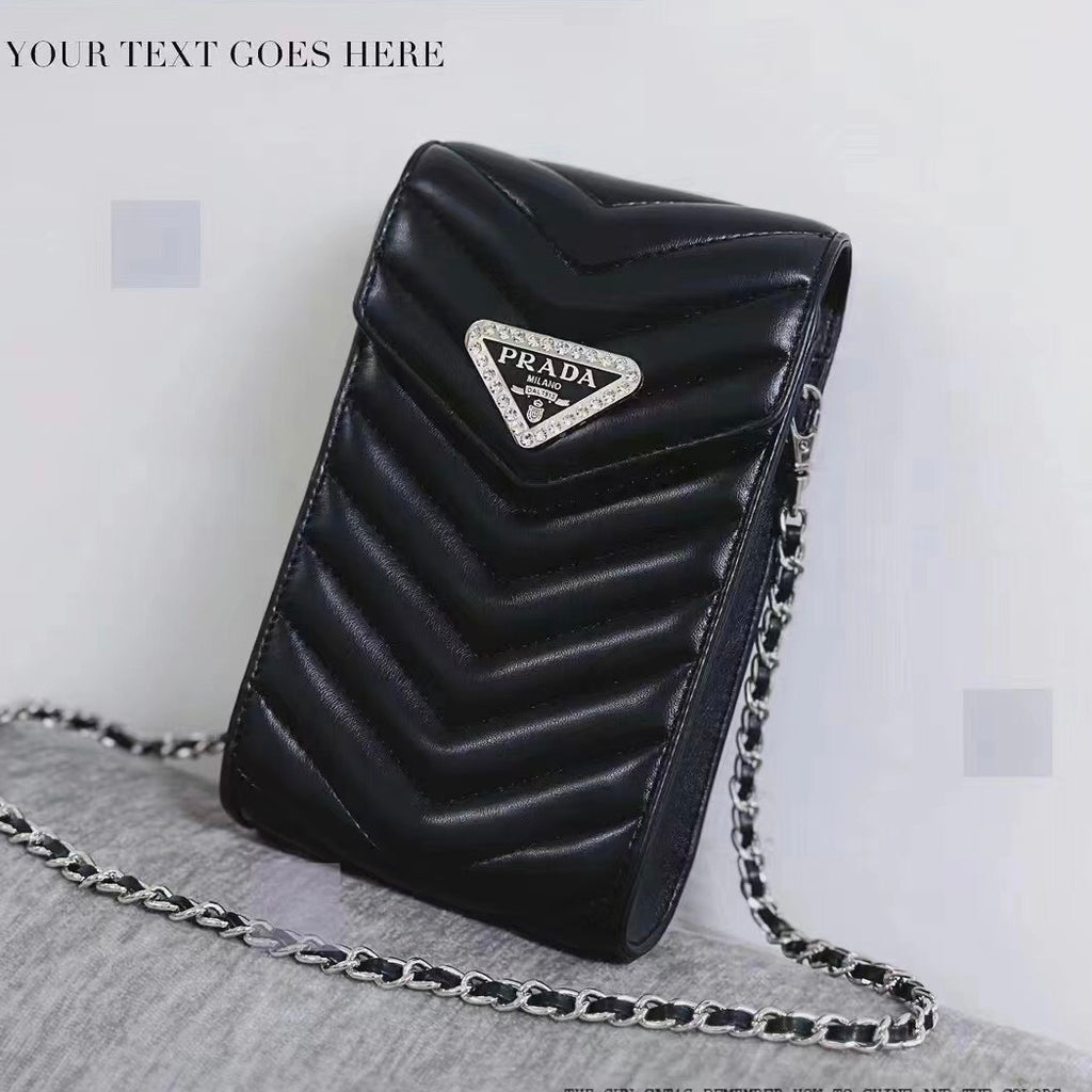 Borsa per telefono con design Bling nero
