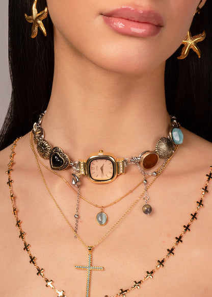 Lam Ice Blue Golden Necklace