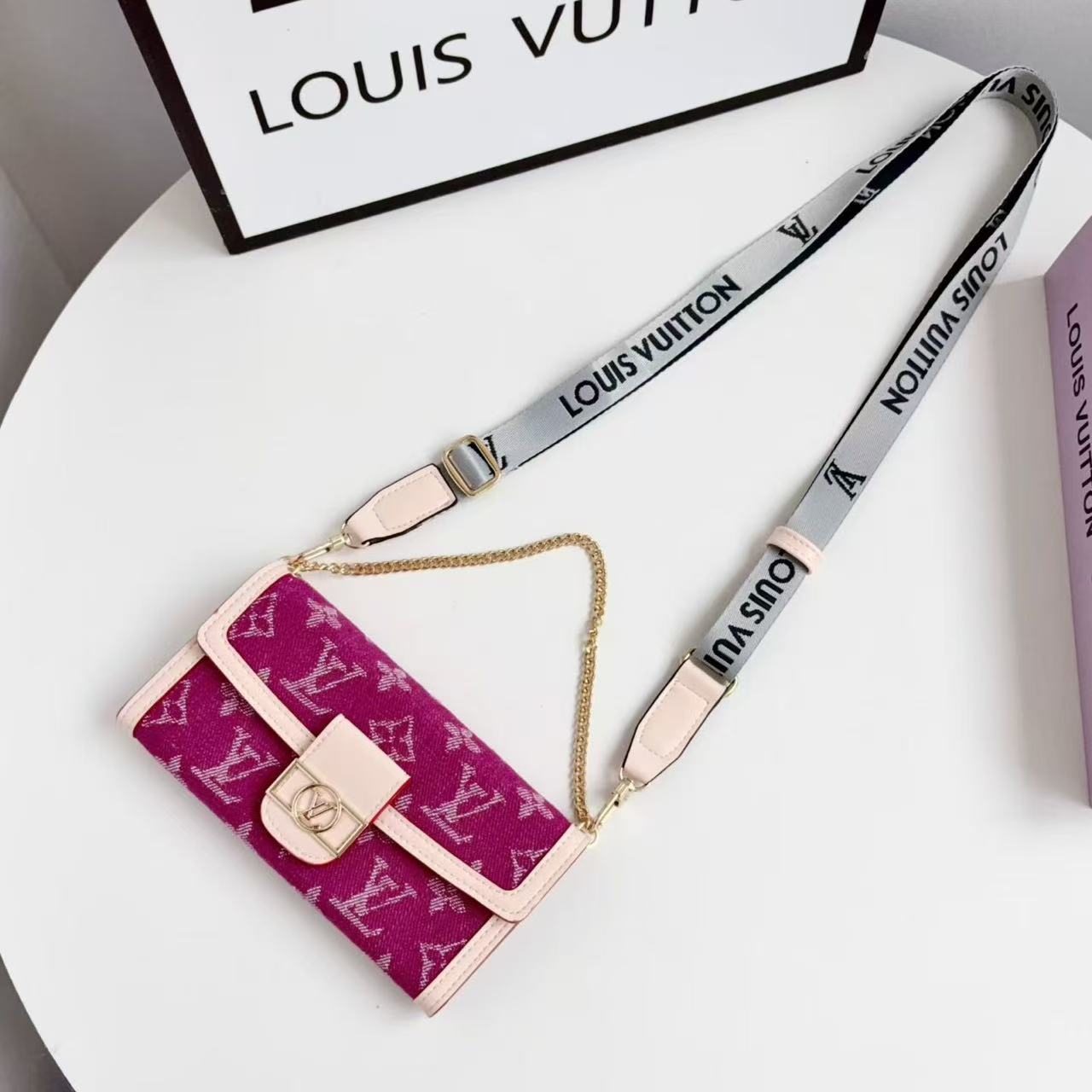 Letter Holster Scarf Chain Wallet Case For iPhone