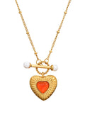 Emily Karneol Perle Sommerliebe Goldene Halskette