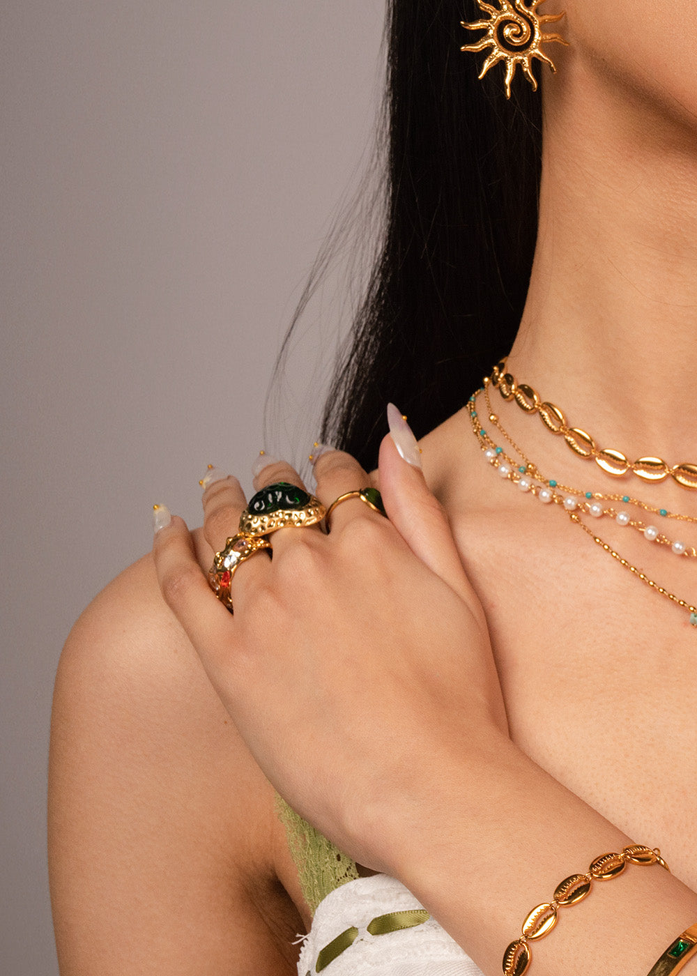 Anello verde "Adam Love In All Shape"