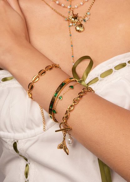Delilah Green Love Goldenes Armband
