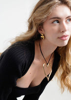 Melissa Handgezeichnete goldene Herz-XL-Halskette