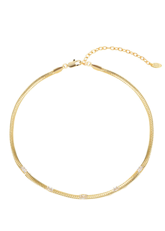 Collana dorata con pietre di diamante Wonderland