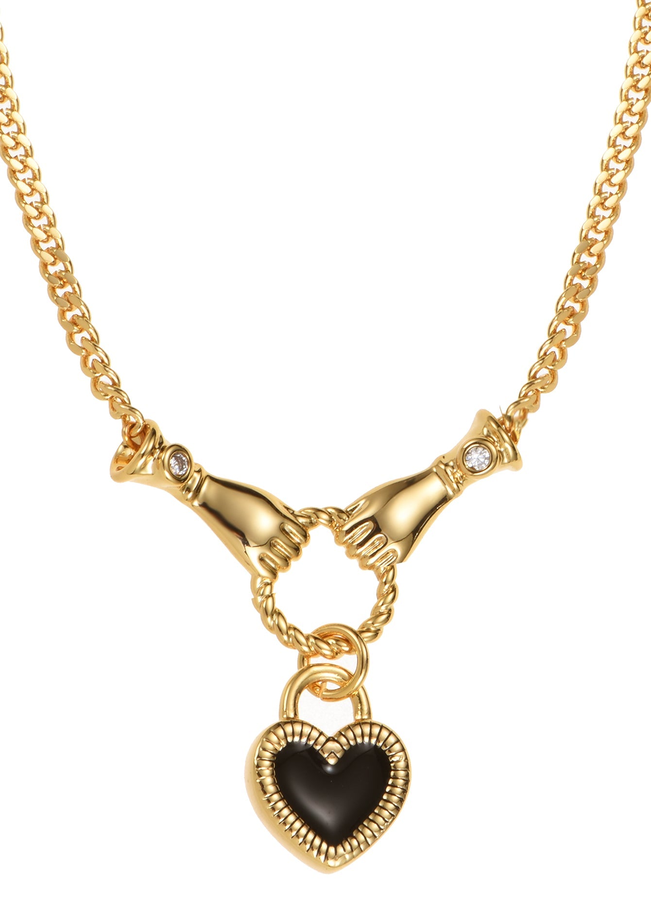 Madelaine Herz in Händen Liebe Goldene Halskette