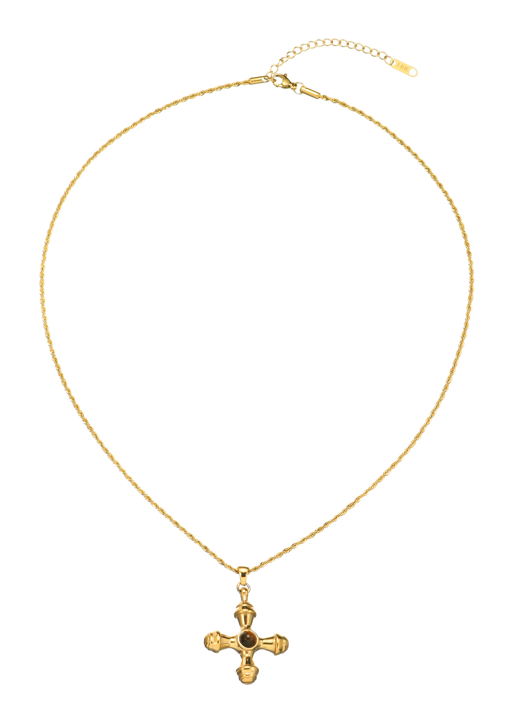 Kiara Tigerauge Goldene Kreuzkette
