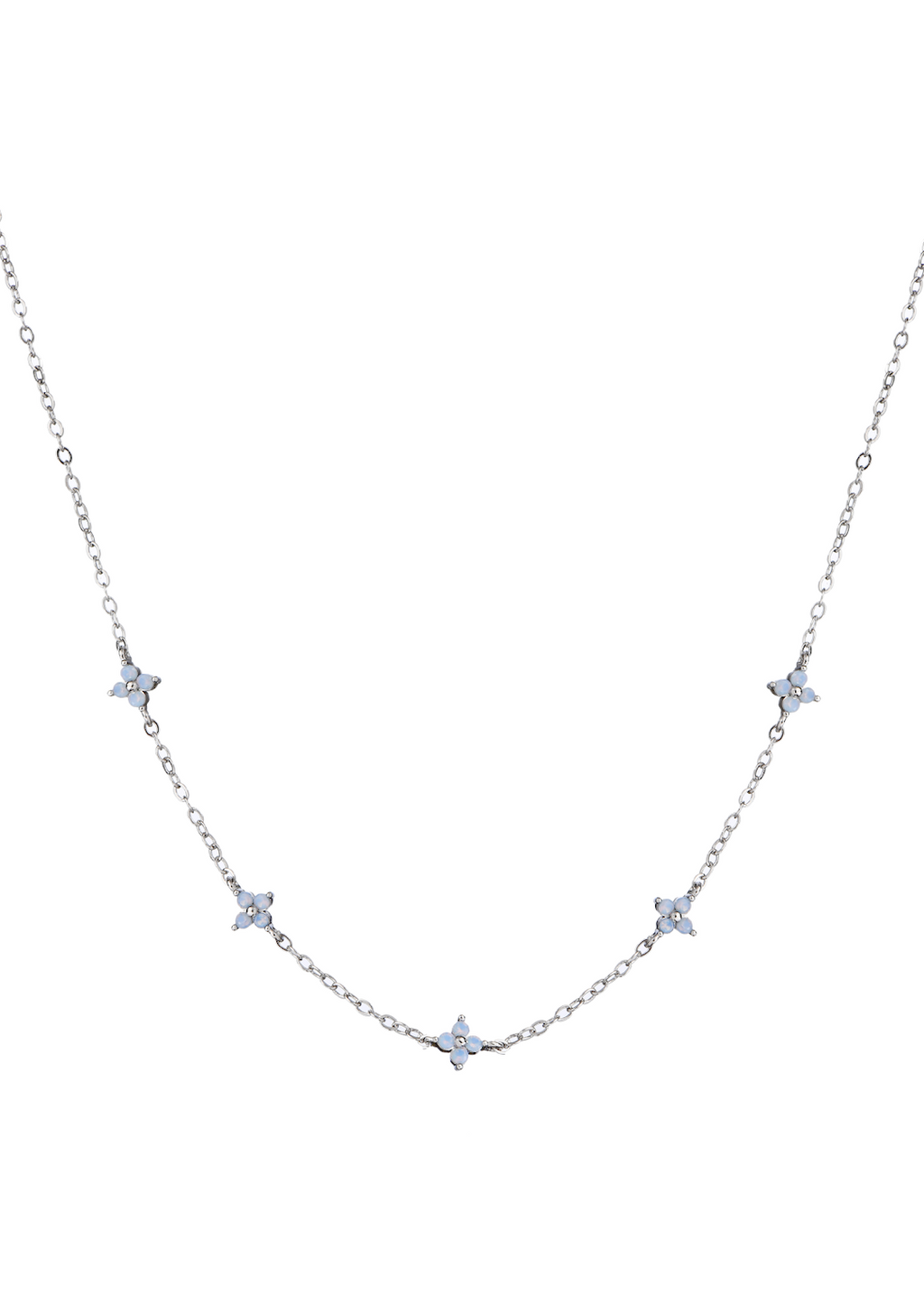 Schneewittchen Mini Blau Klee Halskette