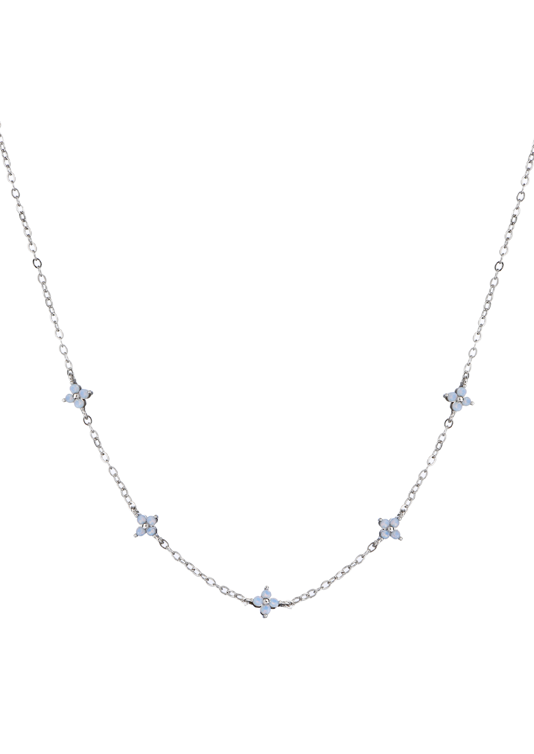 Schneewittchen Mini Blau Klee Halskette