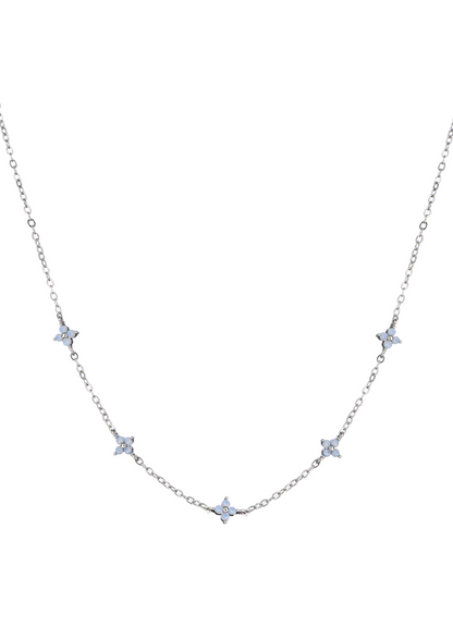 Schneewittchen Mini Blau Klee Halskette
