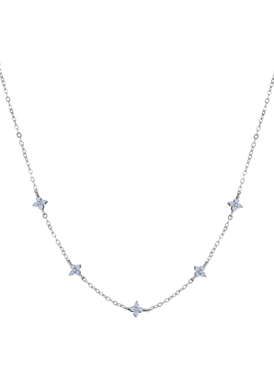 Schneewittchen Mini Blau Klee Halskette