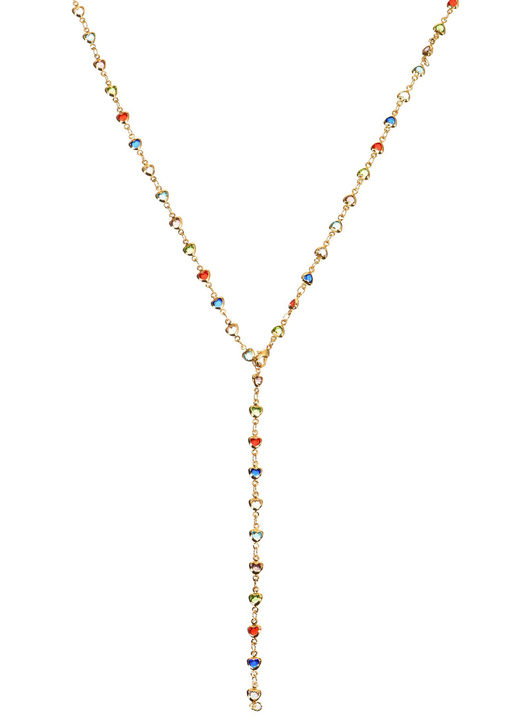 Michelle Bunte Herzen Liebe Golden XL Lange Lariat Halskette
