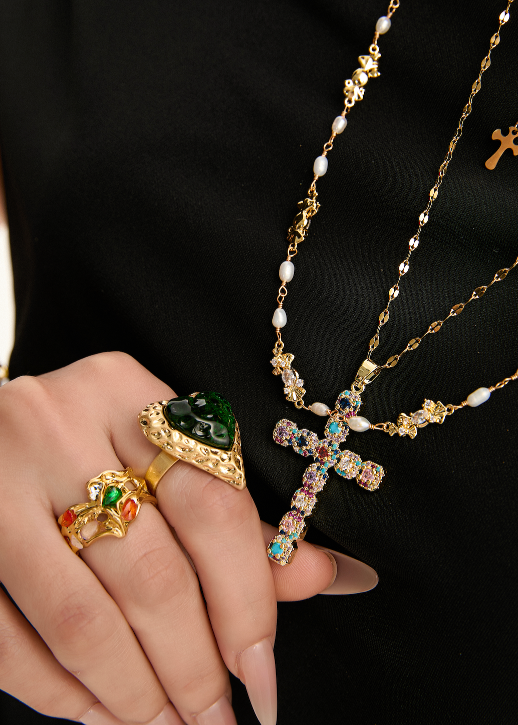 Anello verde "Adam Love In All Shape"