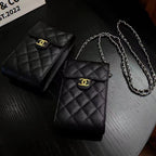 Schwarze Handytasche aus Leder