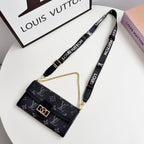 Letter Holster Scarf Chain Wallet Case For iPhone