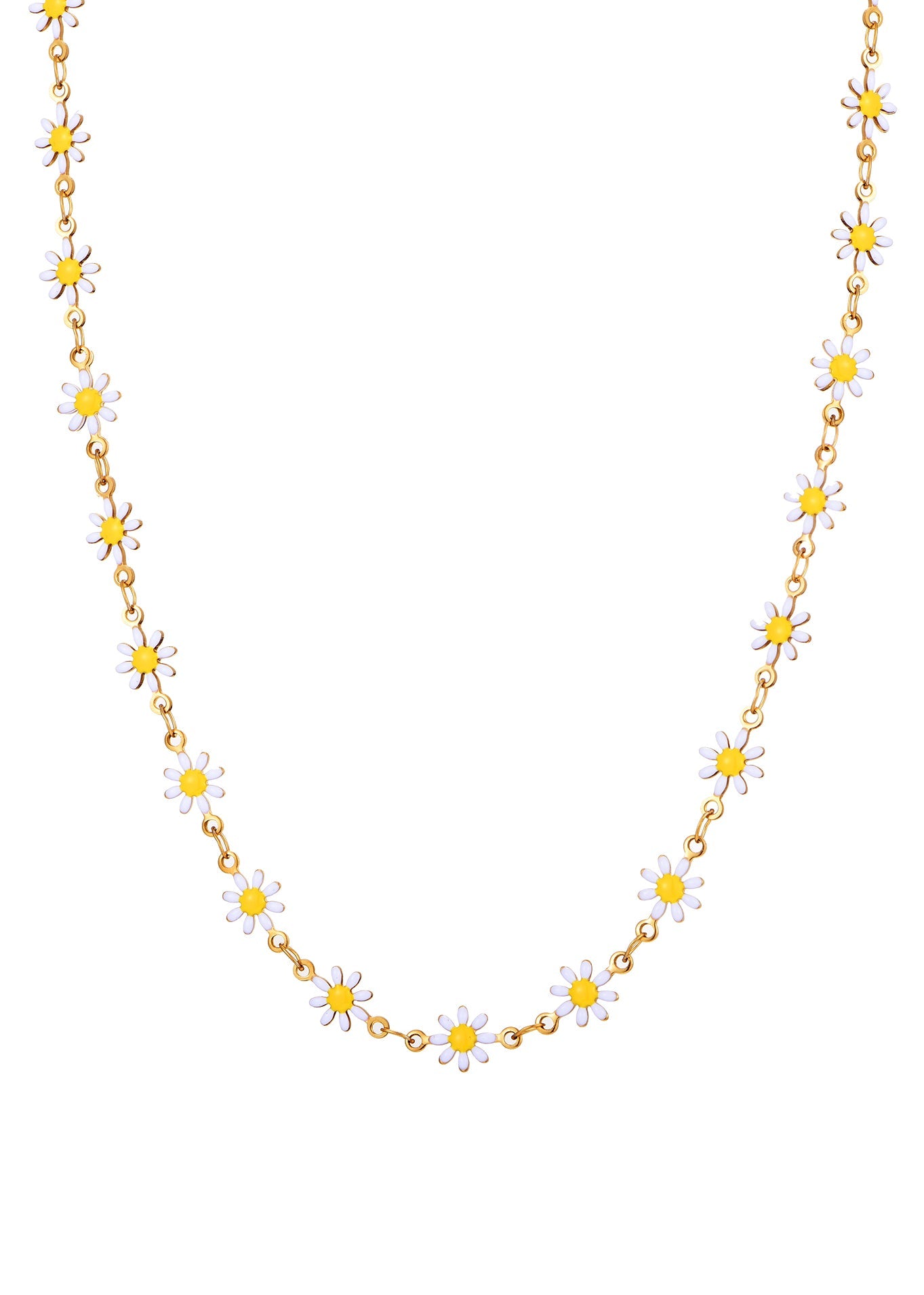 Goldene Halskette mit Erica-Gänseblümchen