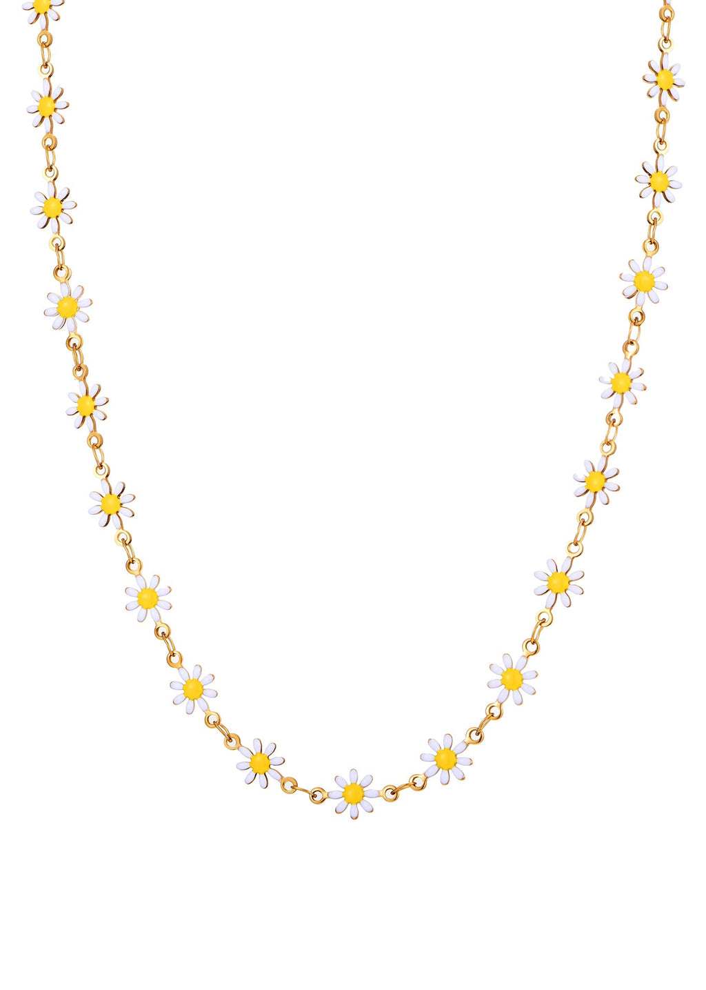 Goldene Halskette mit Erica-Gänseblümchen