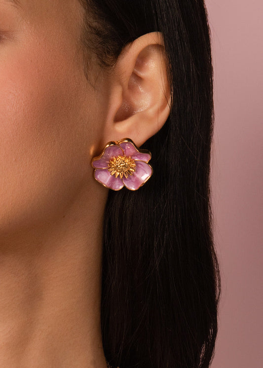 Cherry Bloom Pink Vintage Earrings