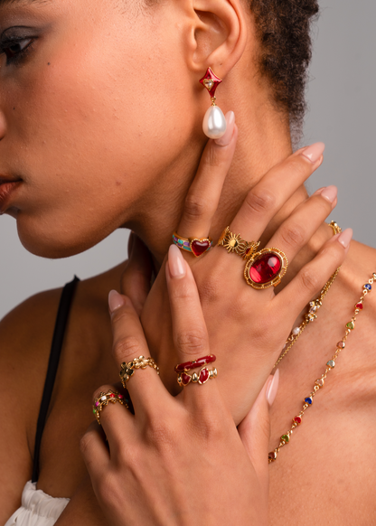 Aster Roter Goldener Ring III