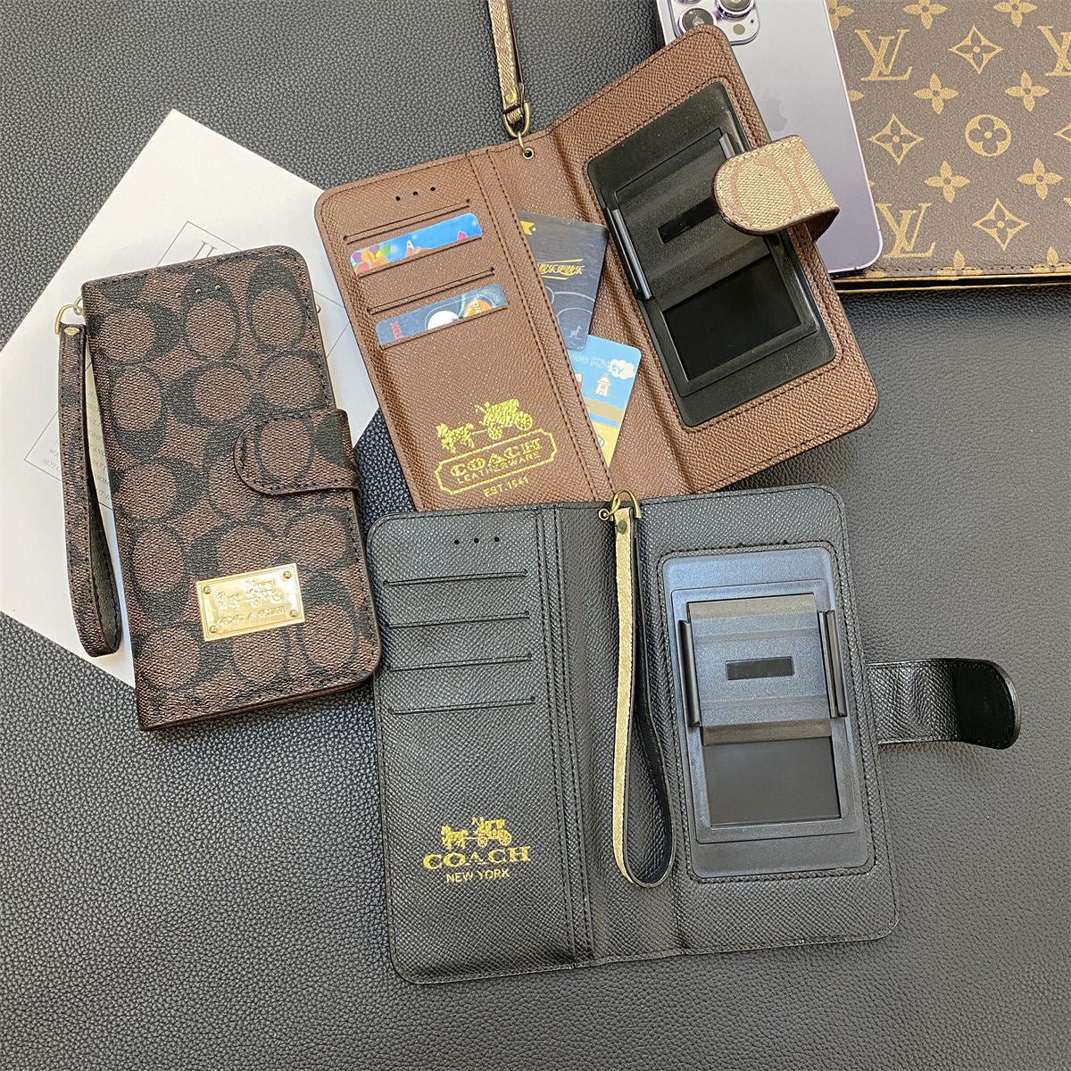 Fresh Letters Klassische Leder-Telefonhülle 