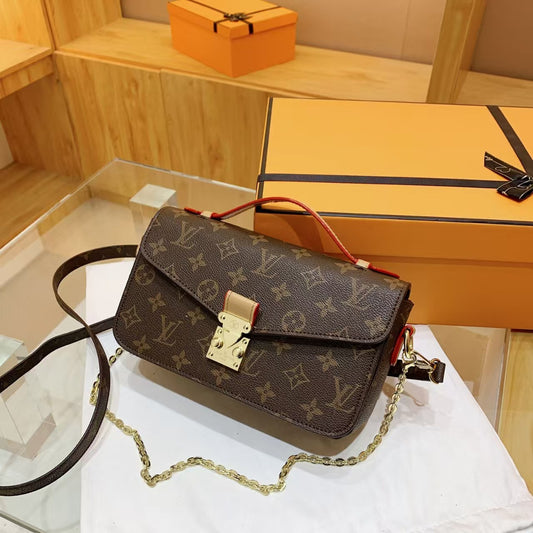 Popular Long Chain Brown Phone Bag