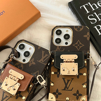 Brown Card Holder Phone Case For iPhone