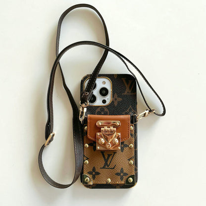 Brown Card Holder Phone Case For iPhone