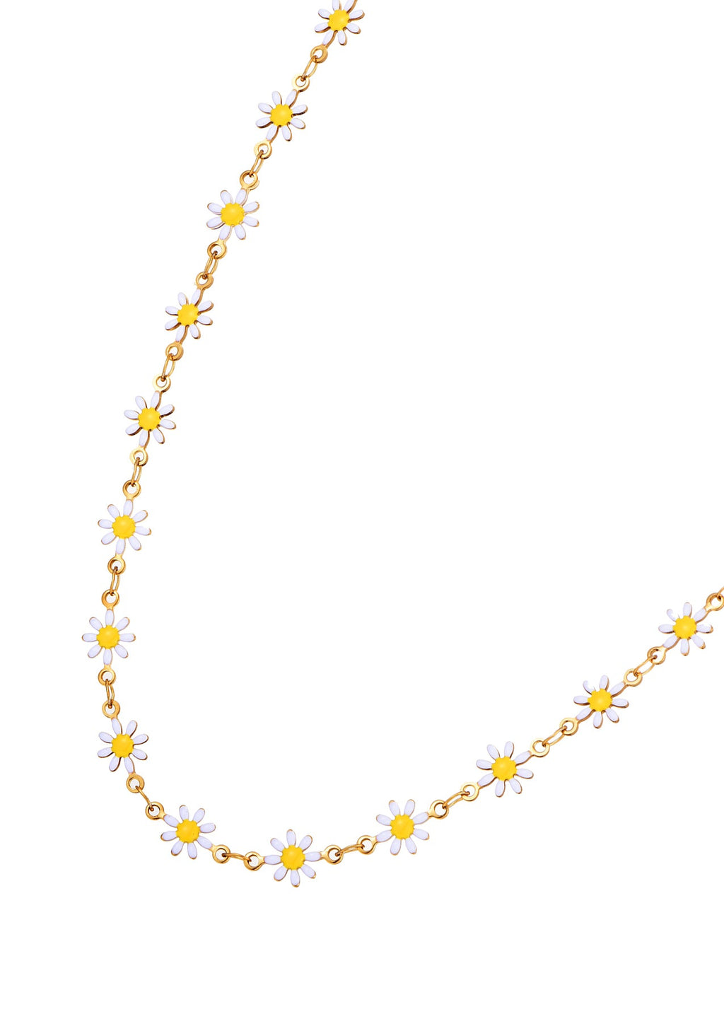 Goldene Halskette mit Erica-Gänseblümchen