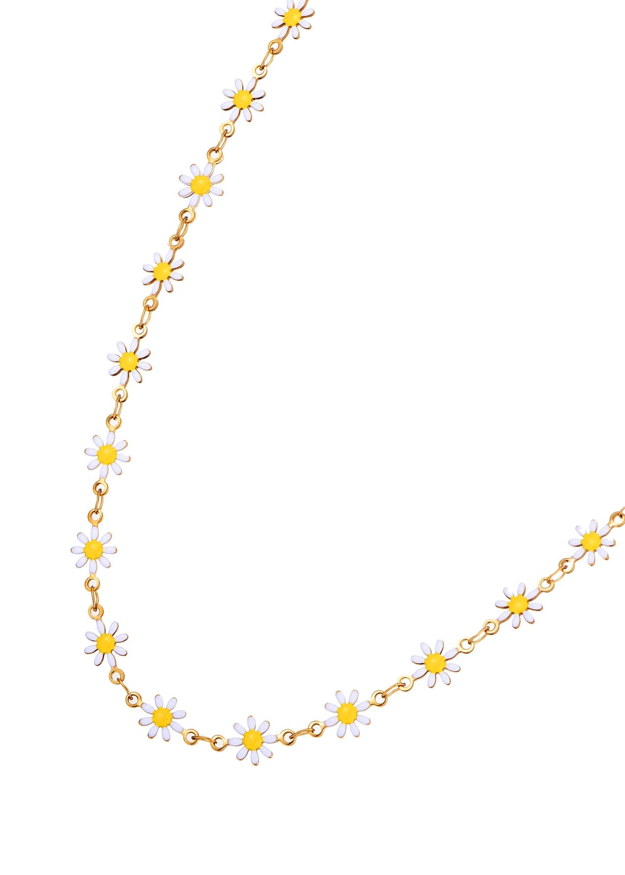 Goldene Halskette mit Erica-Gänseblümchen