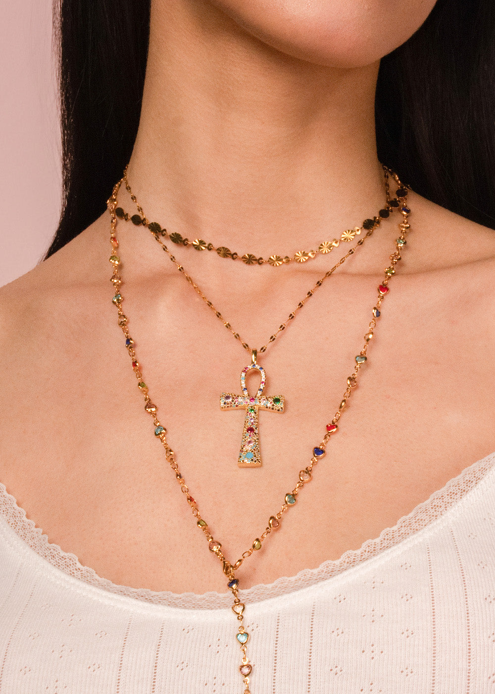 Rubby Golden Chain Necklace