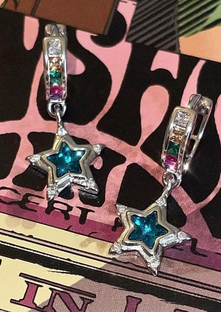 Star River Sparkling Gemstone Earrings