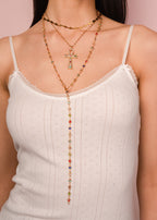 Michelle Bunte Herzen Liebe Golden XL Lange Lariat Halskette