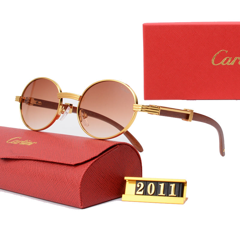Vintage-Sonnenbrille mit rundem Rahmen aus Metall