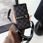 Leder Brieftasche Lanyard Handyhülle für iPhone