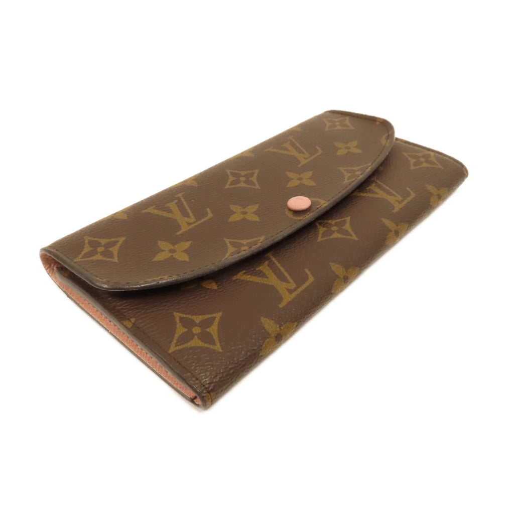 Brown Pink Flower Wallet Clips
