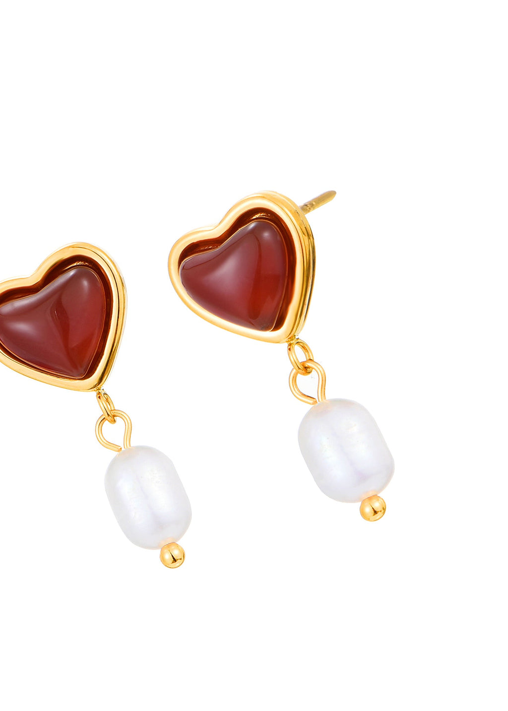 Emily Karneol Perle Sommer Goldene Ohrringe